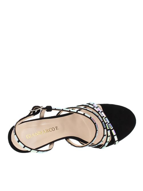 Suede and rhinestone sandals model M5099 GIANMARCO F. | M5099 CAM.NERO